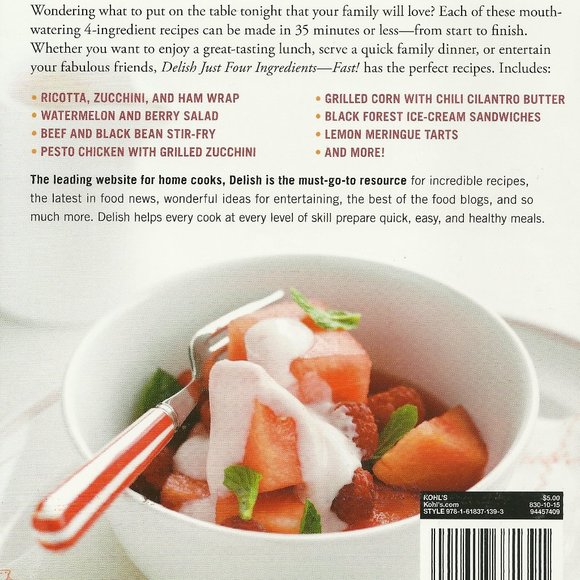 Delish: Just Four Ingredients Fast! - Hardcover Cookbook - Picture 4 of 4